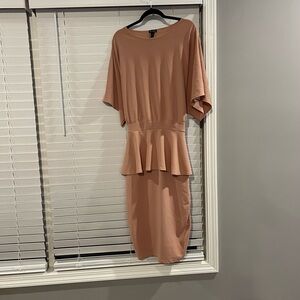 Boohoo Boat neck peplum dress